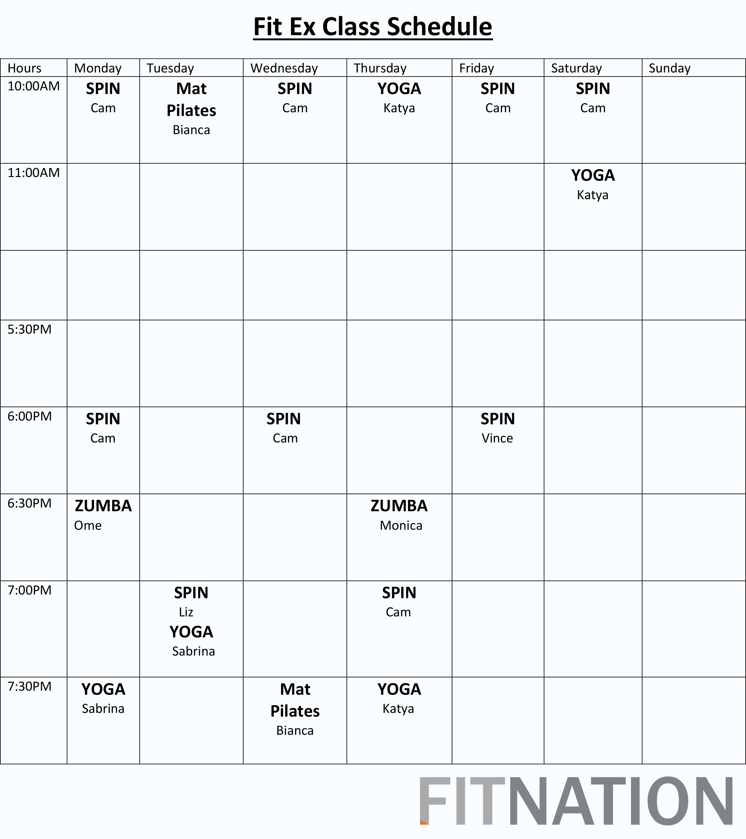 Fit Ex Class Schedule-1